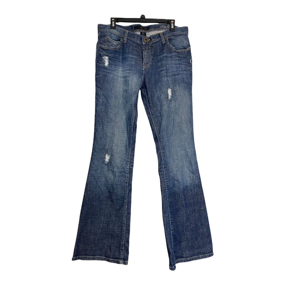 Calvin Klein CK Boot Cut Jeans Women's Size 12 Medium Wash Slim Flare Distressed